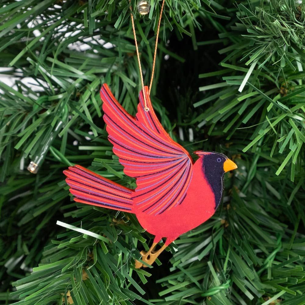 Cardinal Wood Ornament