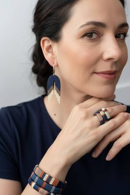 Navy &amp; Copper Ring | TAVWE Collection