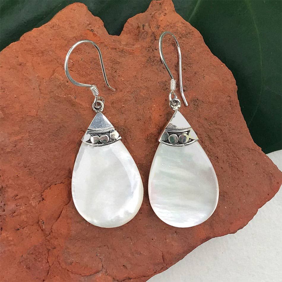 Mother-of-Pearl Teardrop Earrings | Sterling Silver