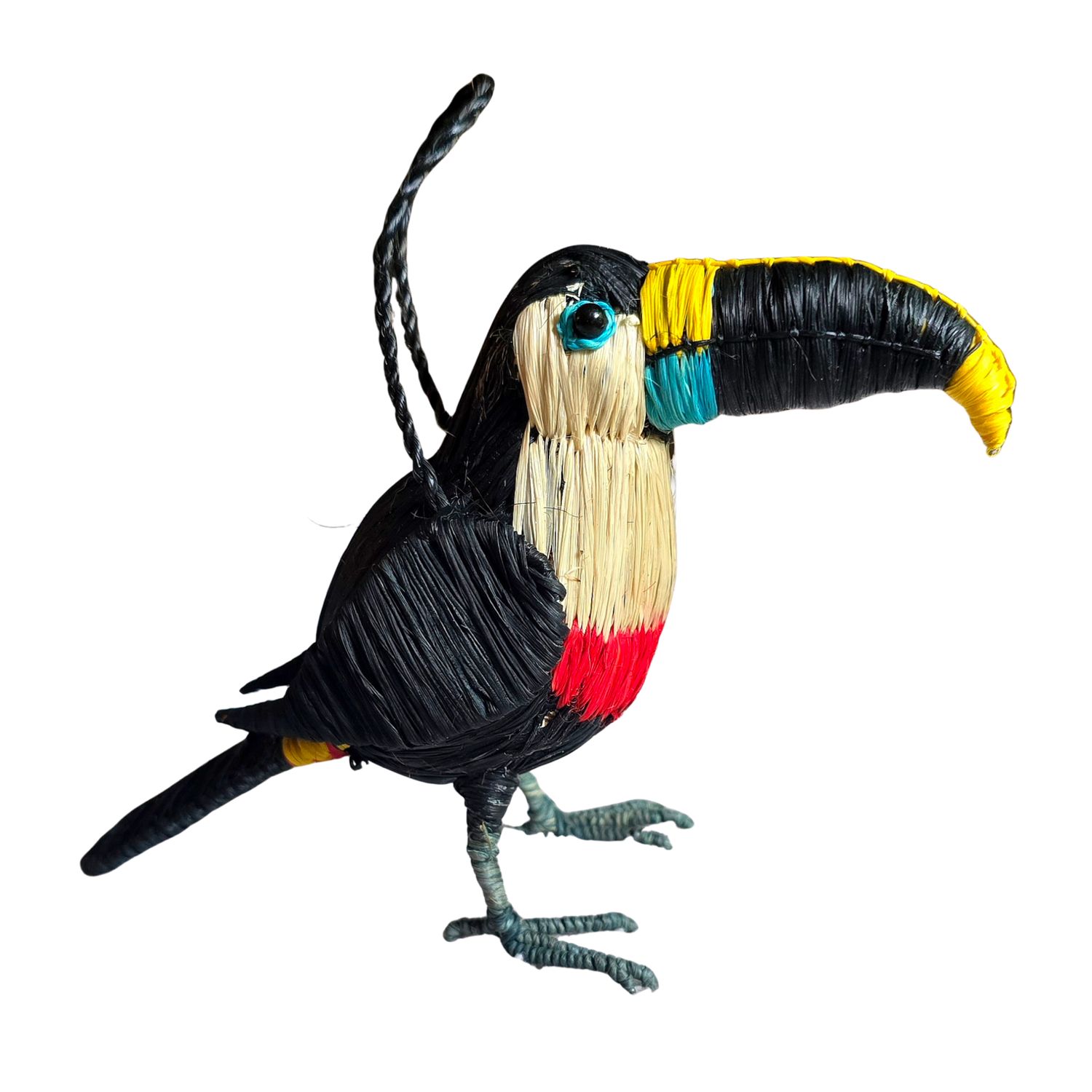 Toucan - Palm Fiber Bird Ornament, Size: Channel-billed toucan
