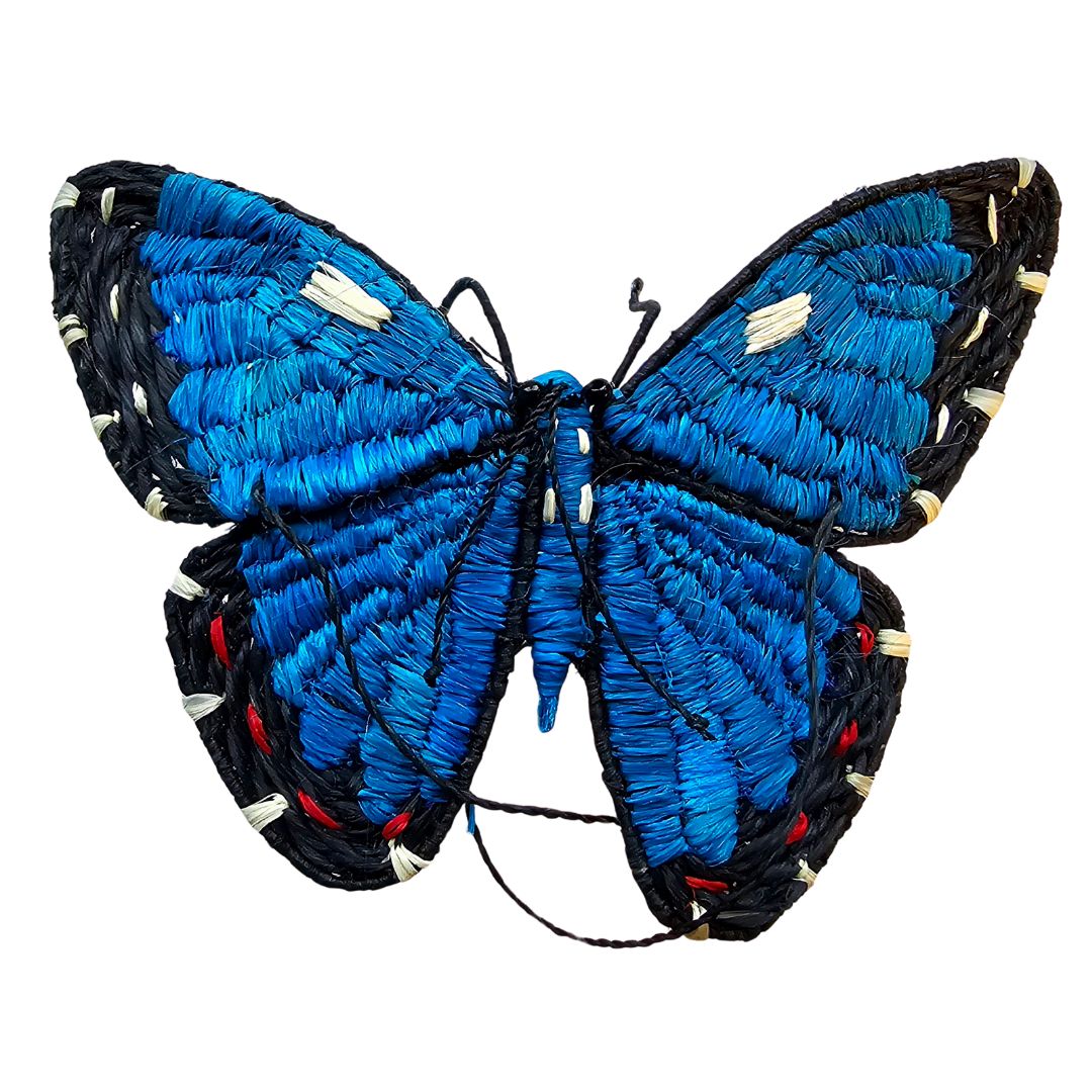 Morpho Blue Butterfly - Palm Fiber Ornament