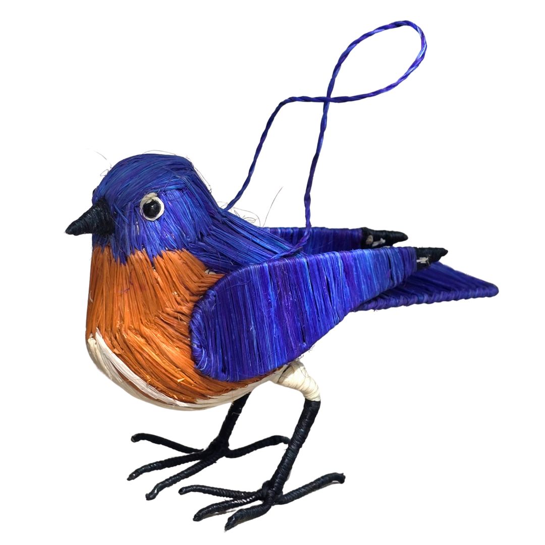 Bluebird  - Palm Fiber Ornament, Size: Eastern bluebird - standard
