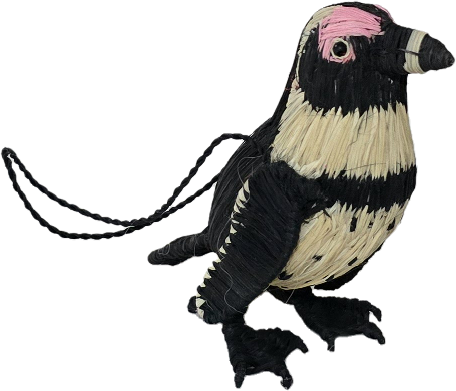 African Penguin - Palm Fiber Ornament