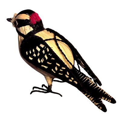 Downy Woodpecker - Palm Fiber Bird Ornament