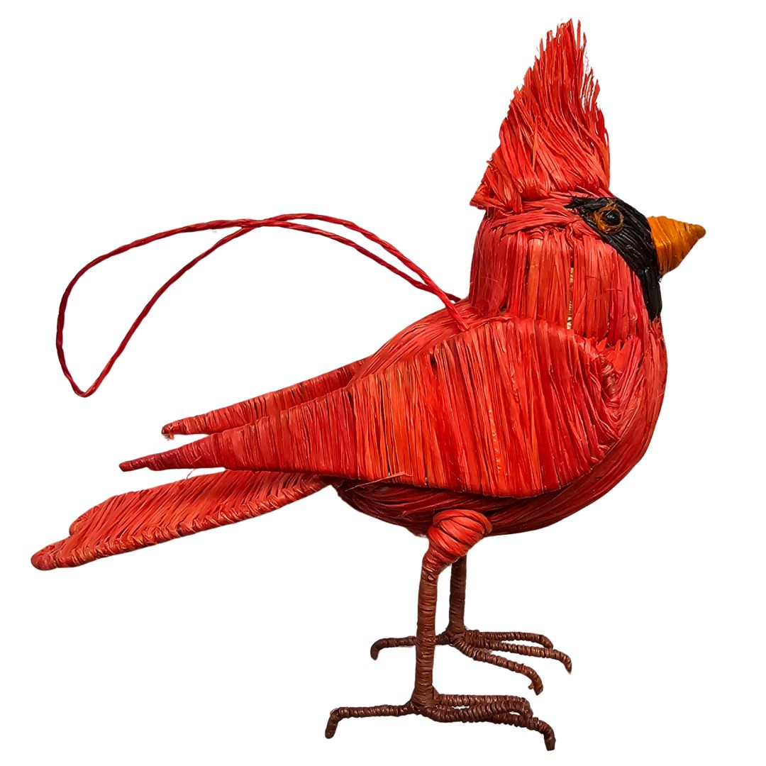Cardinal - Palm Fiber Bird Ornament