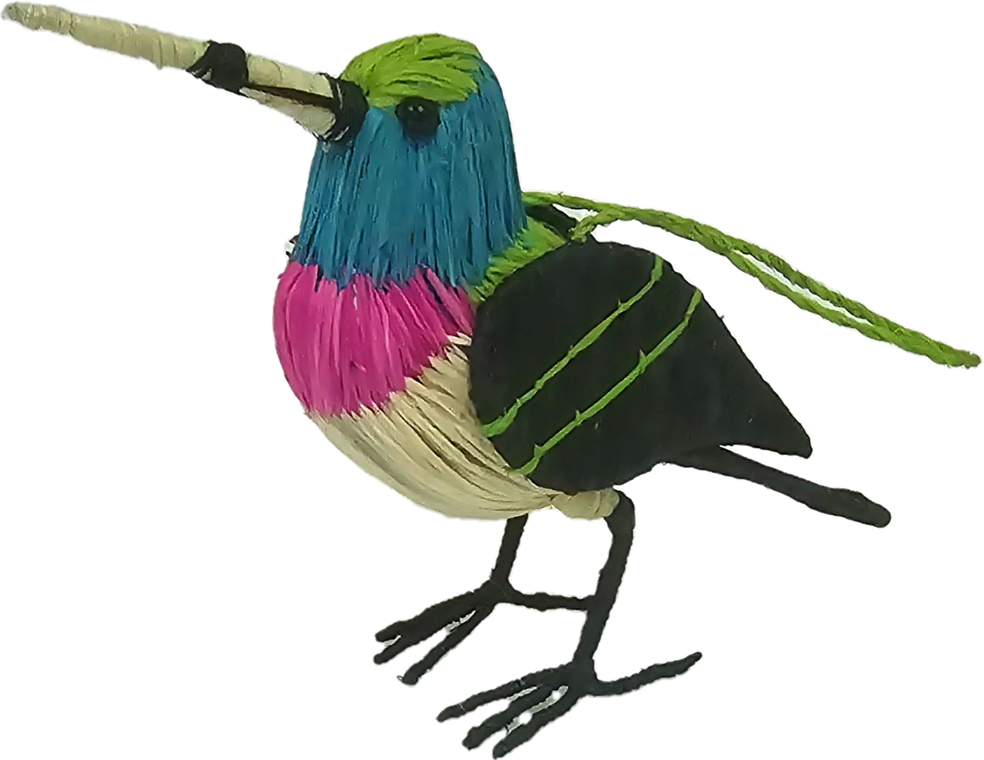 Pink-Breasted Fantasy Hummingbird - Palm Fiber Ornament