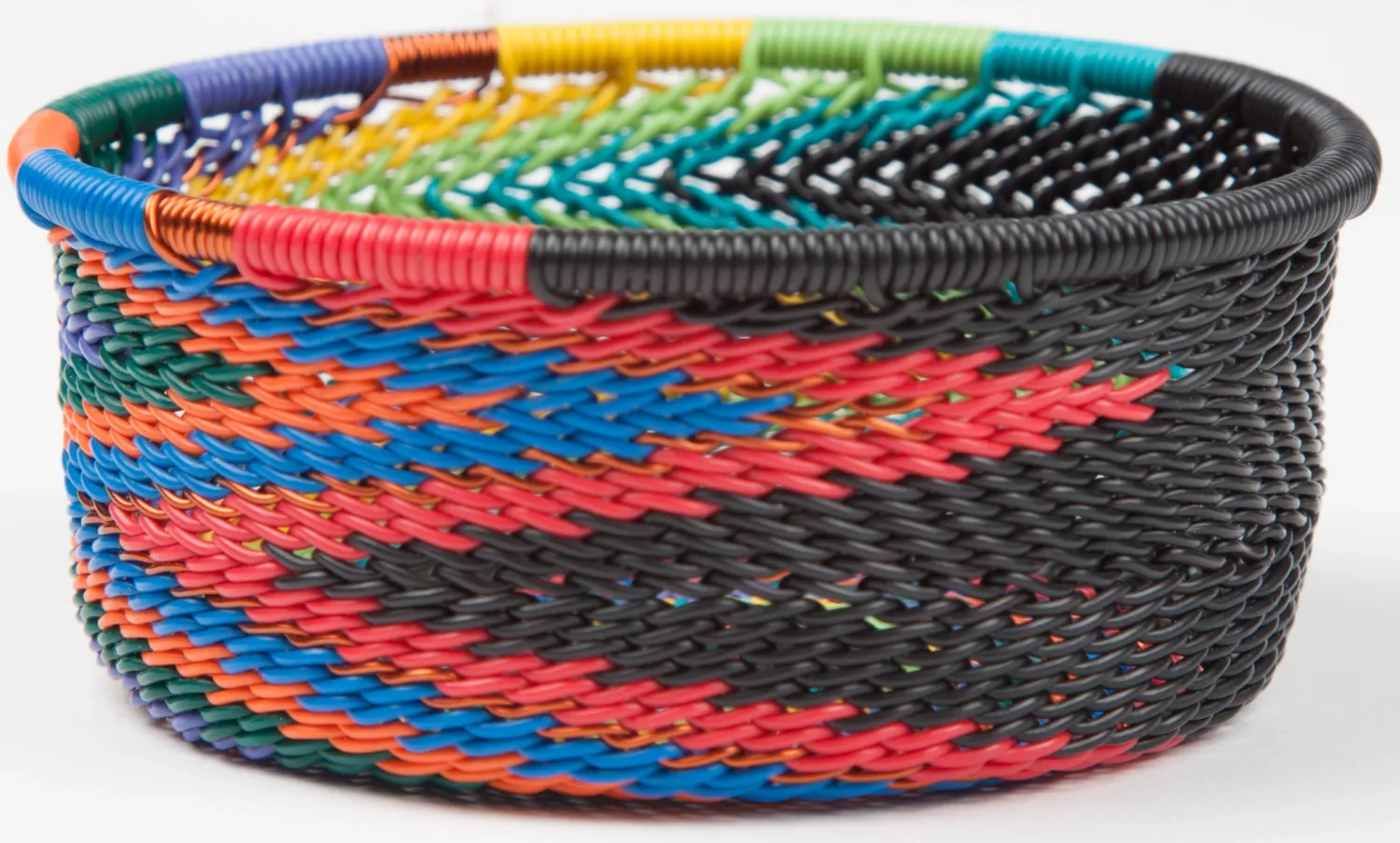 Telephone Wire Basket - Tuna Tin size, Color: Dark Rainbow