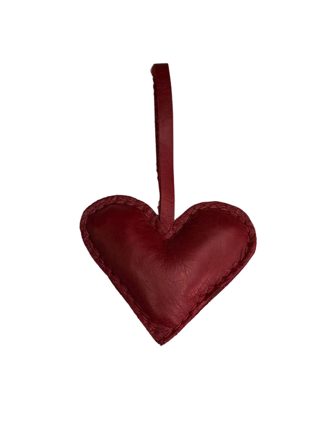 Christmas Leather Ornaments, Color: Red Heart