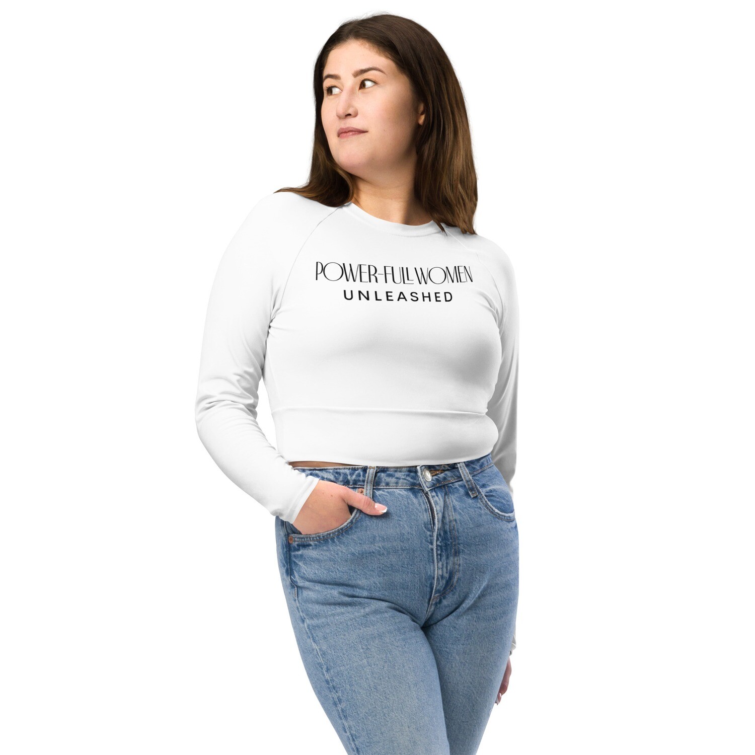 UNLEASHED Recycled long-sleeve crop top