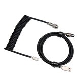 RK ROYAL KLUDGE Coiled USB C Cable (Black)