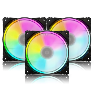 ASIAHORSE ECLIPSE 3 Pack ARGB 120mm Fans (Black)