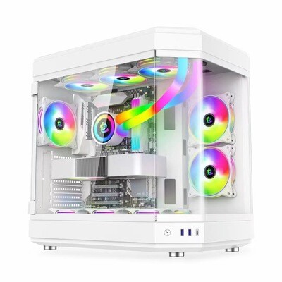 AH-141 6 ARGB Fans ATX Case (White)