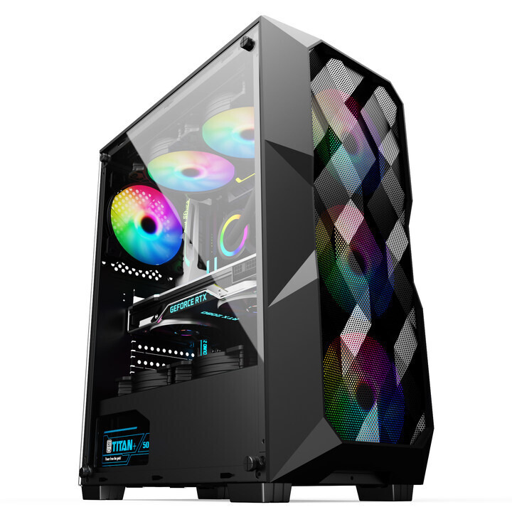 AH-117 4 ARGB Fans ATX Gaming Case (Black)