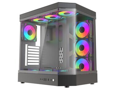 AH-142 7 ARGB Fans ATX Gaming Case (Black)