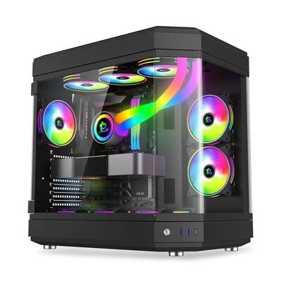 AH-141 6 ARGB Fans ATX Gaming Case (Black)