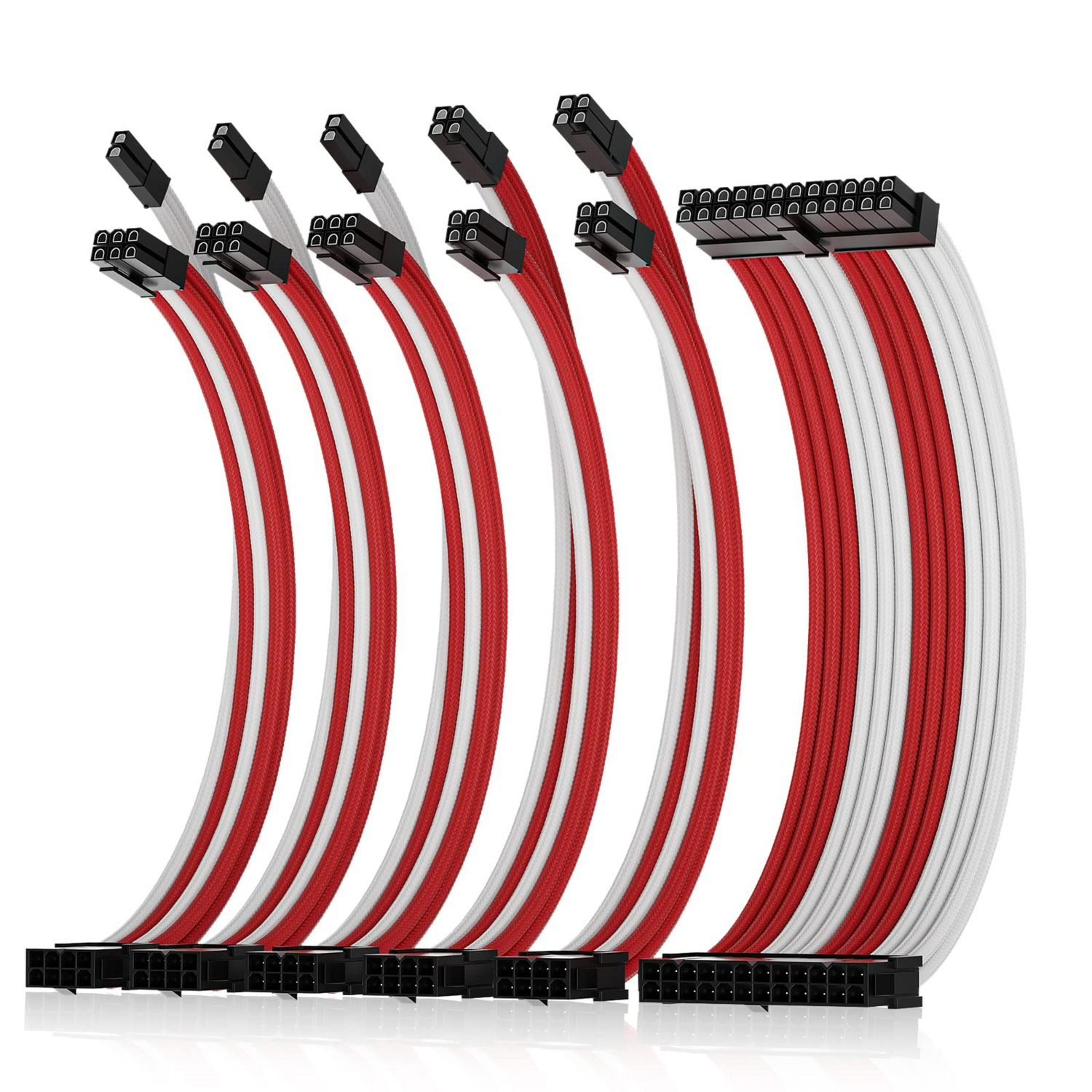 ASIAHORSE Power Supply Cable Extension Kit (Red/White)