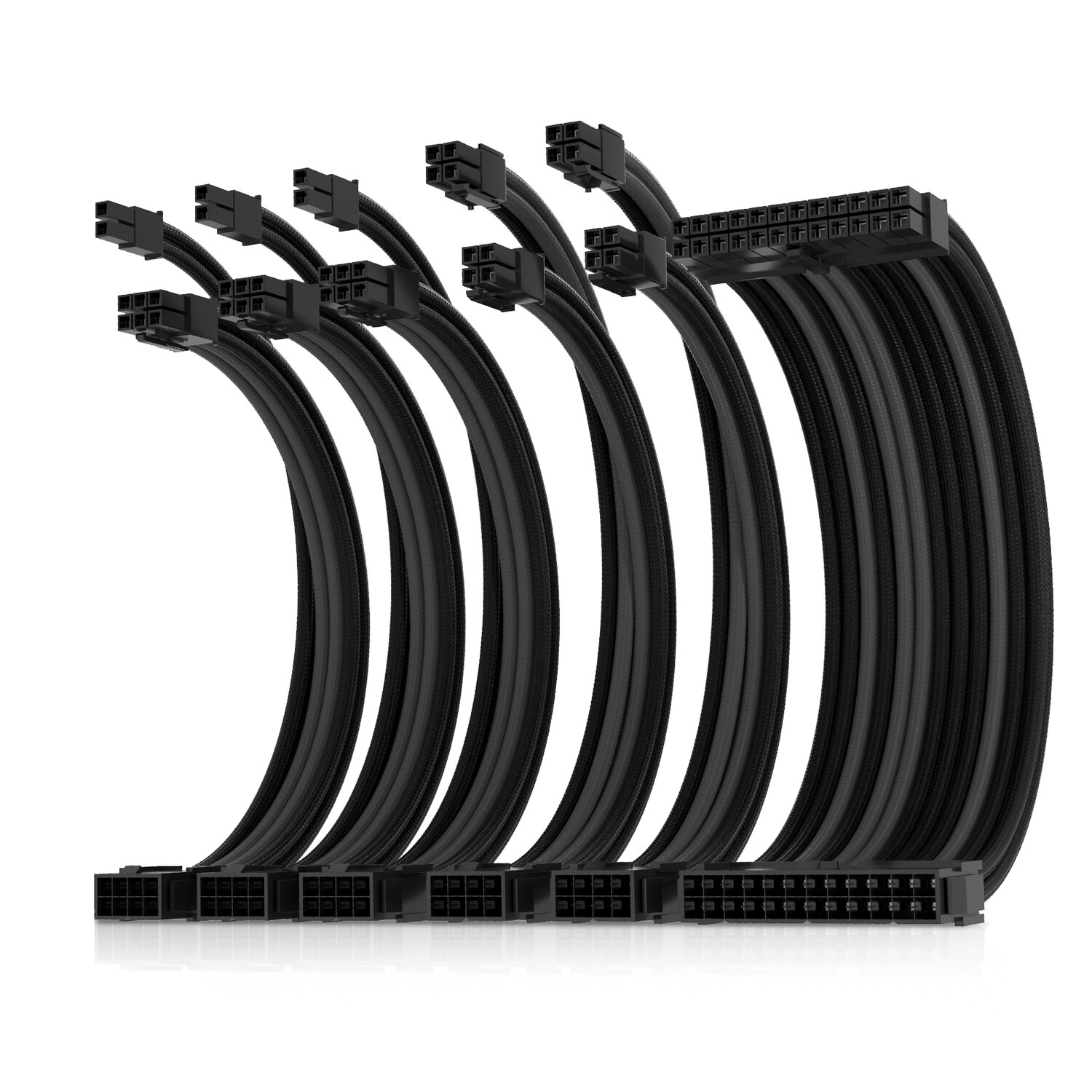ASIAHORSE Power Supply Cable Extension Kit (Black/Grey)