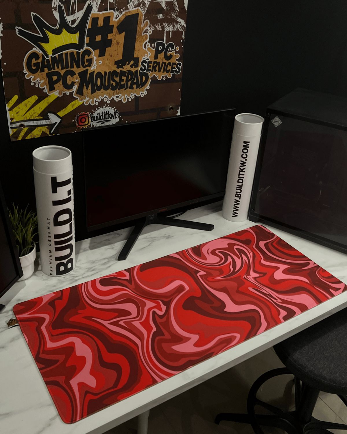 RED x MARBLE Mousepad
