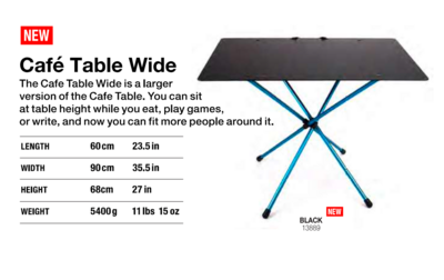 HELINOX CAFÉ TABLE WIDE - BLACK