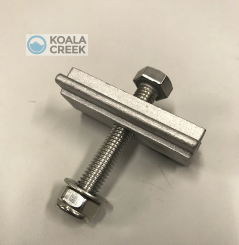 KOALA CREEK® MONTAGERAIL SCHUIFPLAAT MET M8 BOUT EN MOER