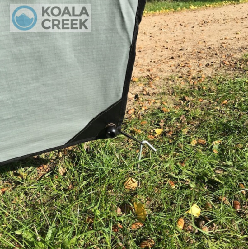 KOALA CREEK® EXPLORER combinatie luifel zijwand - voorwand grijs 250x200 cm.