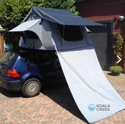 KOALA CREEK® FREEDOM DAKTENT combinatie ZIJWAND/LUIFEL GRIJS 140×220 CM
