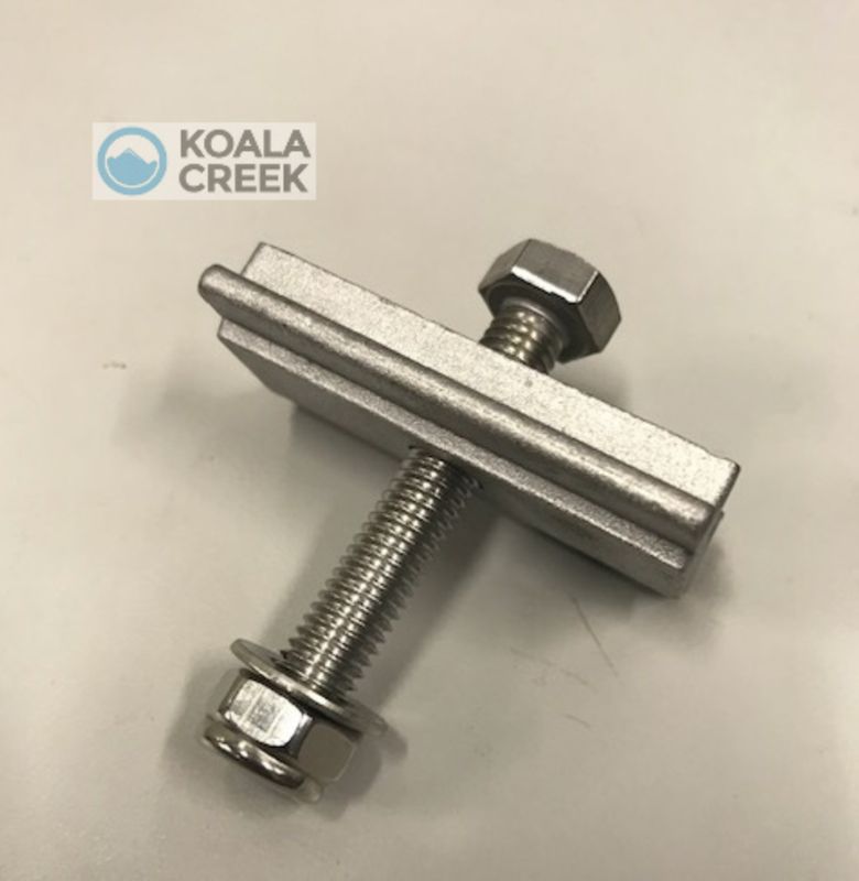 KOALA CREEK® MONTAGERAIL SCHUIFPLAAT MET M8 BOUT EN MOER (8x)