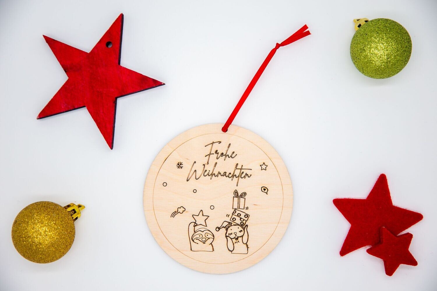 Weihnachtsbaum-Anhänger "Frohe Weihnachten"