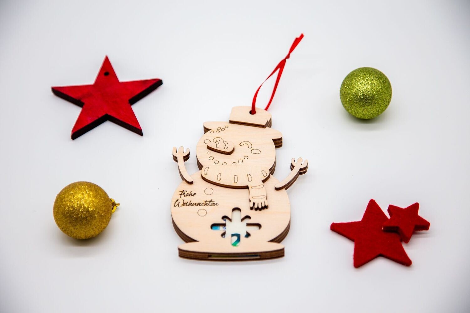 Einzigartiges Geldgeschenk Weihnachten - Holz-Schneemann