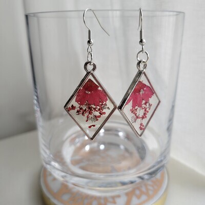 Red Gold Diamond Resin Earrings