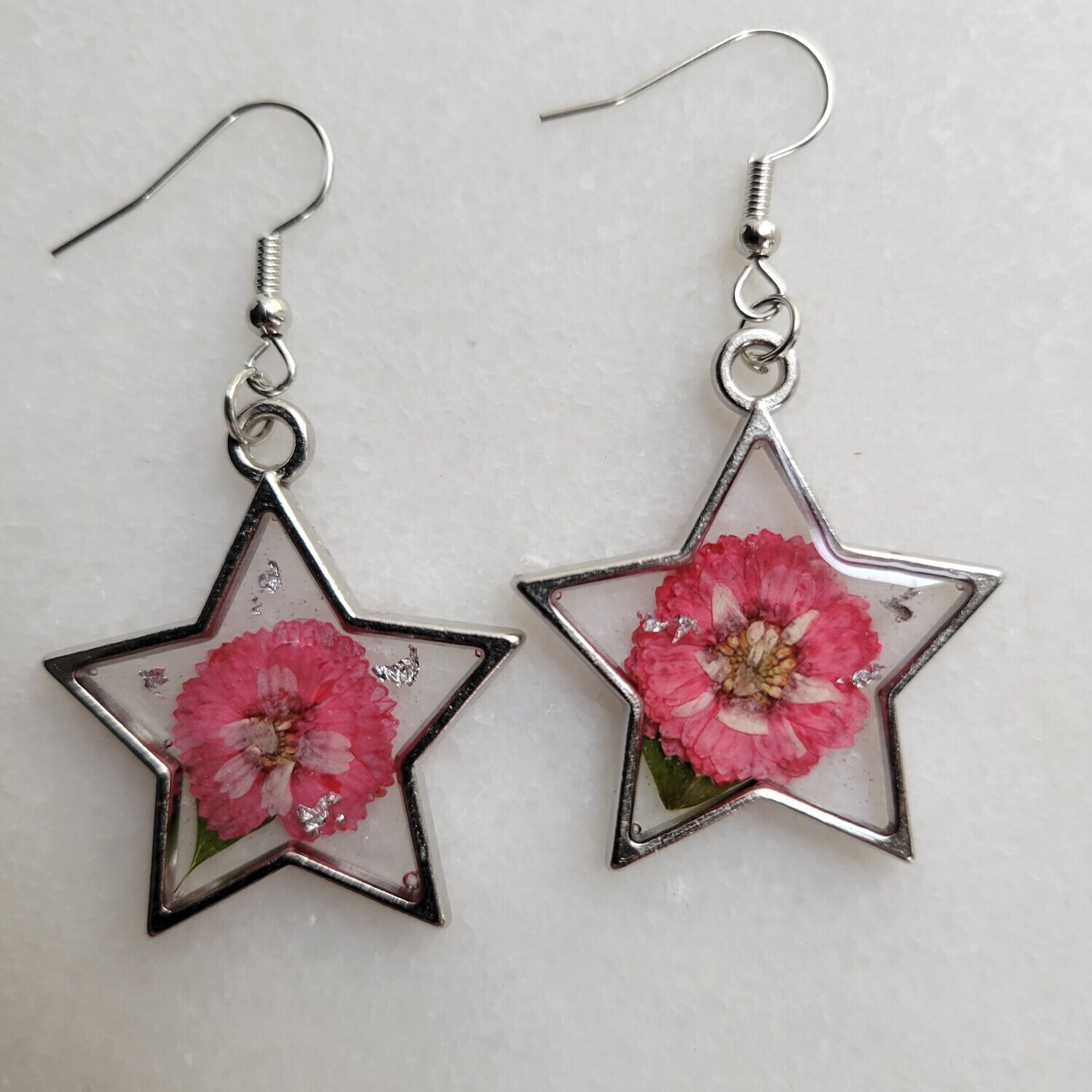 Pink Star Resin Earrings
