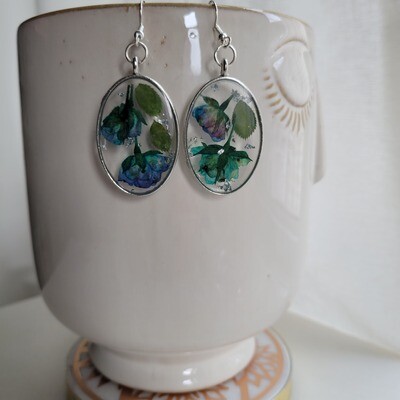 Blue Green Silver Ovals