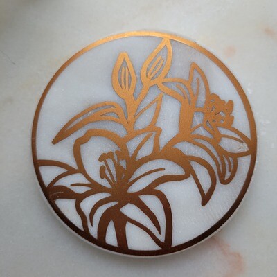 Bronze Lily Marble Coaster