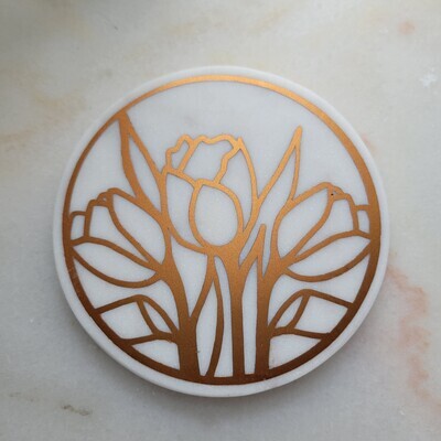 Bronze Tulip Marble Coaster