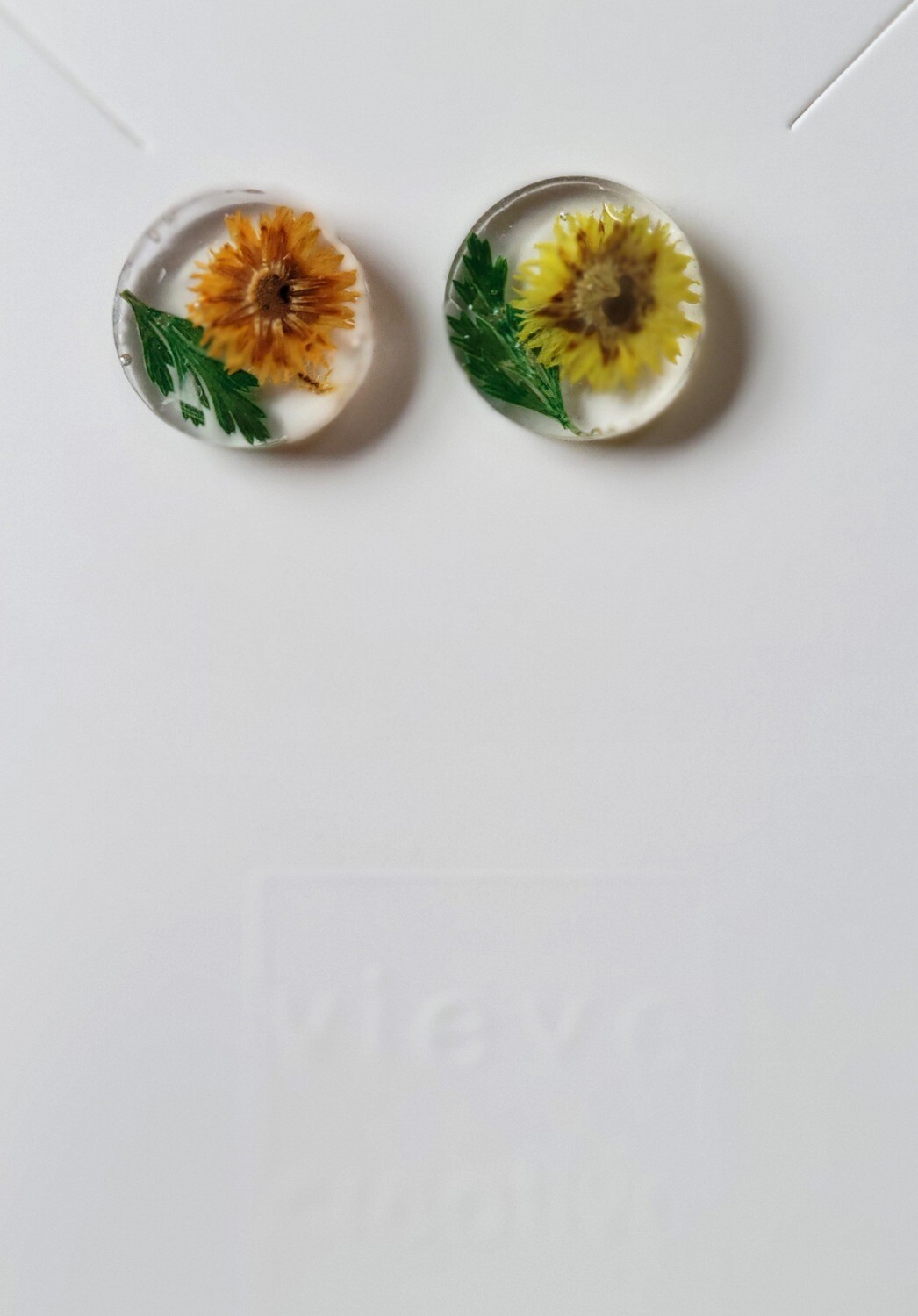 Yellow Orange Stud Earrings