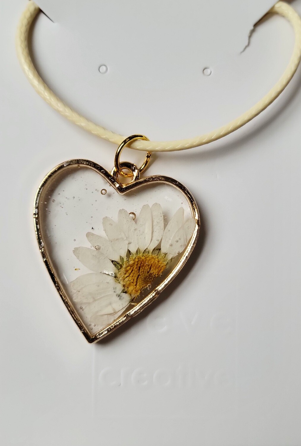 Cute Half Daisy Heart Necklace