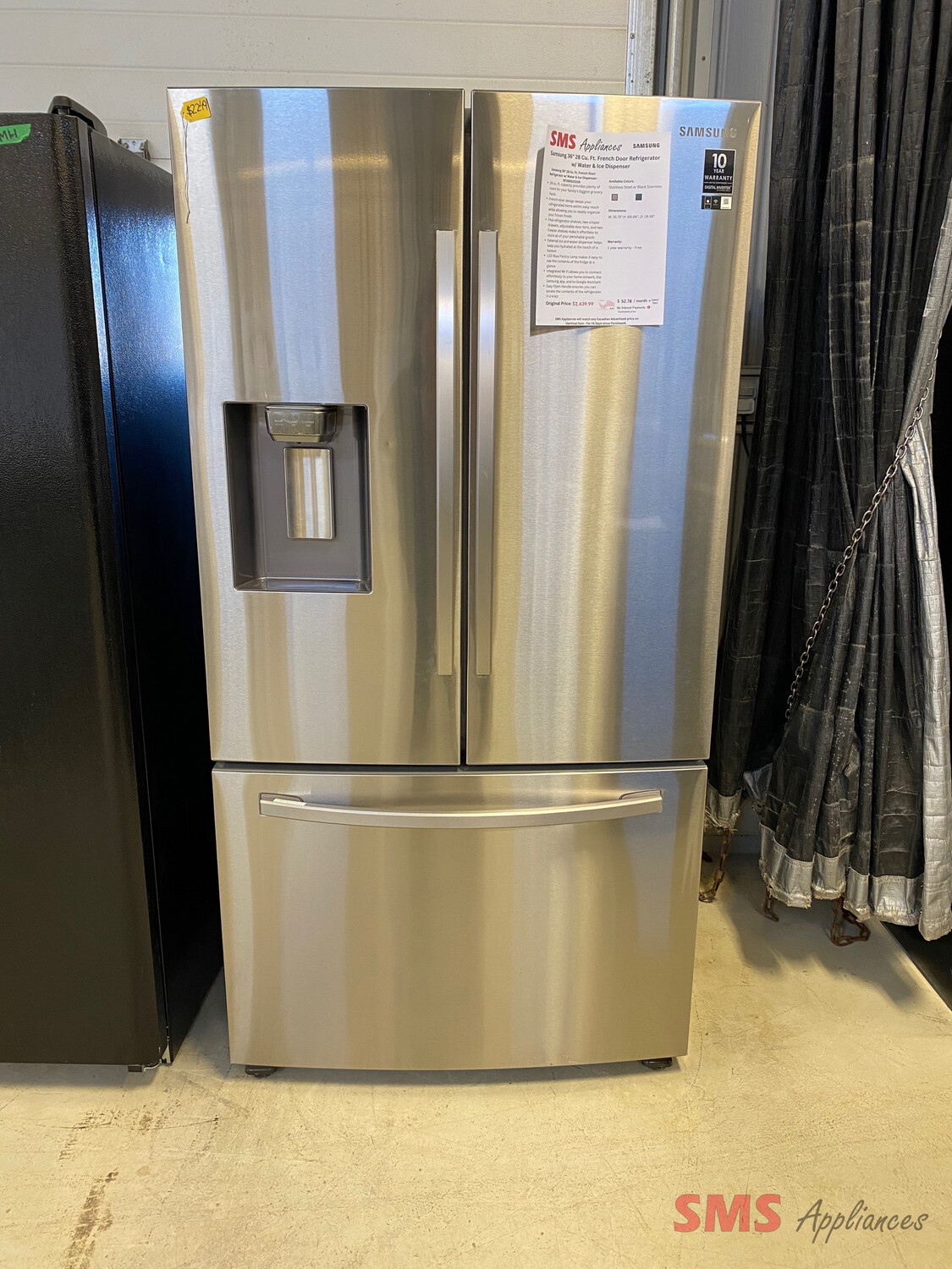 New Open Box- Scratch and Dent Samsung 36" Stainless Steel French Door Refrigerator 28.0 Cu. Ft. RF28R6201SR