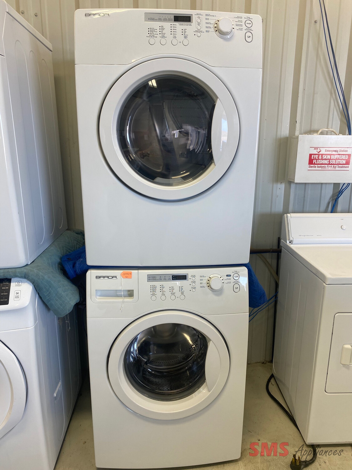 BRADA 27" Front Load Washer and Dryer Set BFW36W/BED70W
