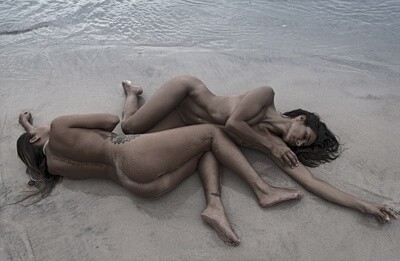 Melayne and Karley Beach Nap