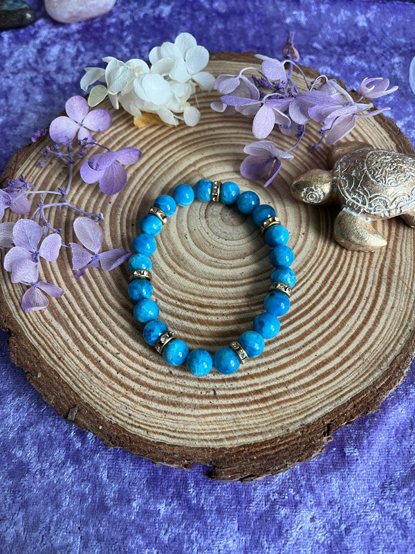 Bracelet en Apatite bleue - « coupe-faim » Choississez votre Taille pour avoir le prix du bracelet.
