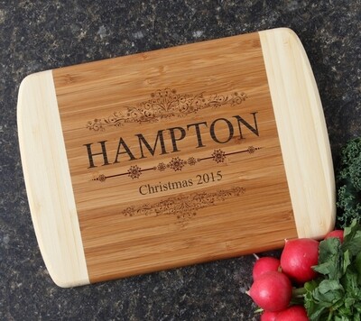 Personalized Cutting Board Custom Engraved Bamboo Cutting Board 11 x 8 HOLIDAY