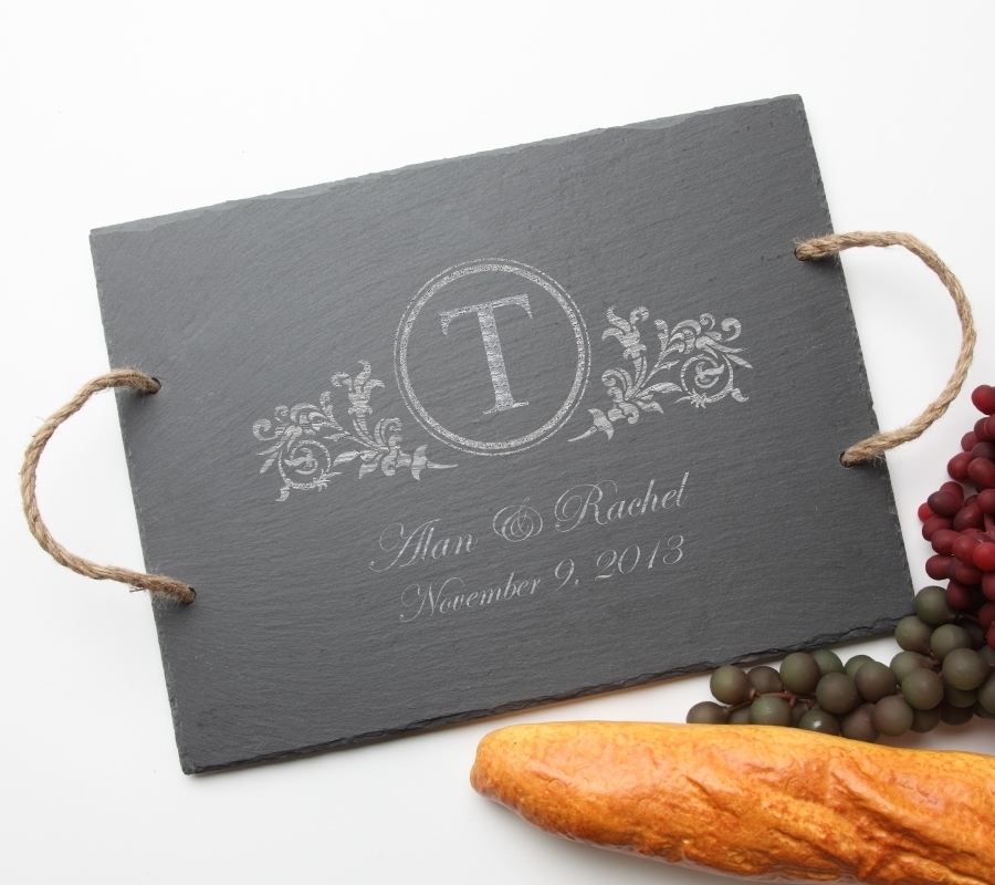 Personalized Slate Serving Tray Rope 15 x 12 DESIGN 15