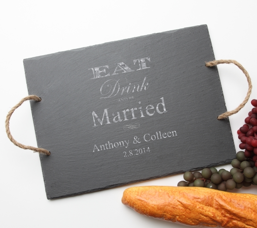 Personalized Slate Serving Tray Rope 15 x 12 DESIGN 17