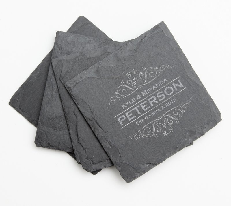 Personalized Slate Coasters Engraved Slate Coaster Set DESIGN 7