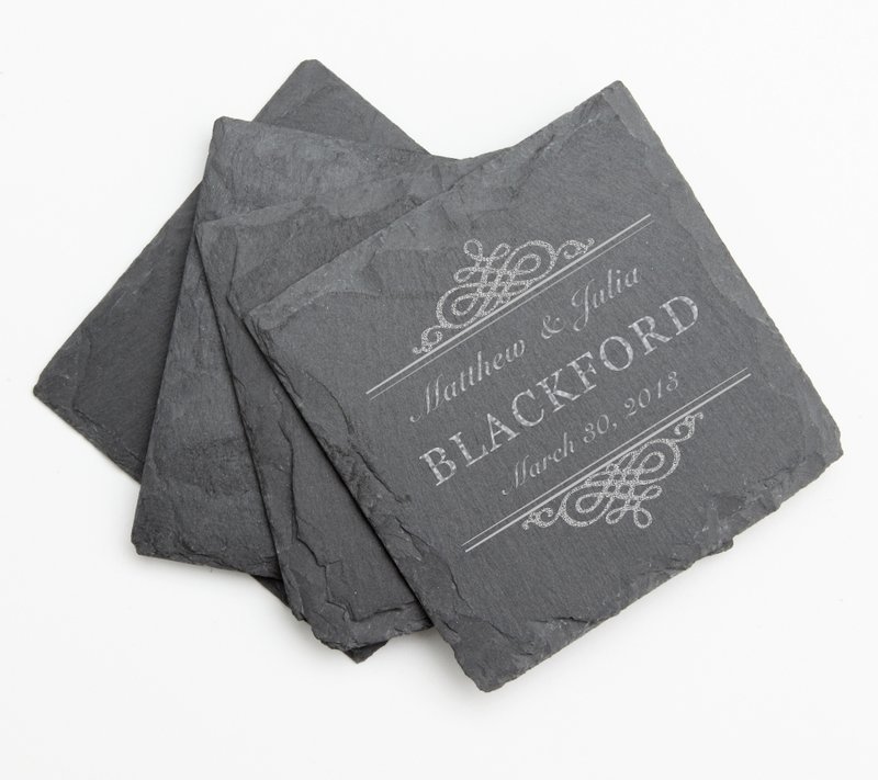 Personalized Slate Coasters Engraved Slate Coaster Set DESIGN 14