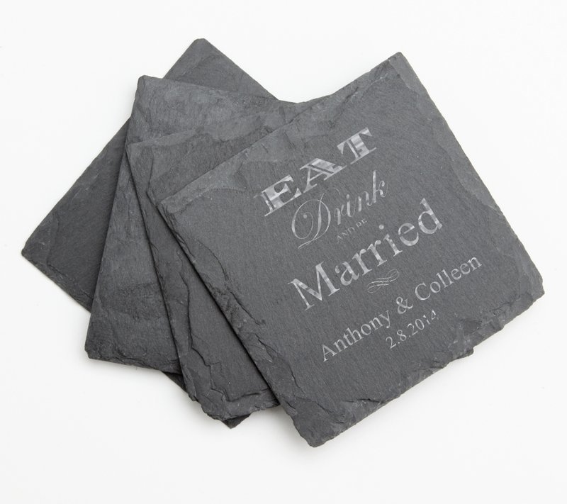 Personalized Slate Coasters Engraved Slate Coaster Set DESIGN 17