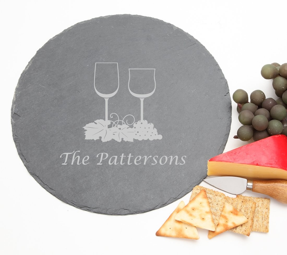 Personalized Slate Cheese Board Round 12 x 12 DESIGN 5