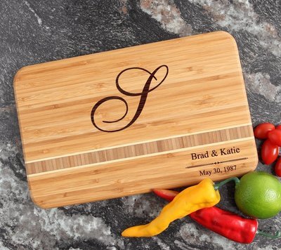 Personalized Bamboo Cutting Board Engraved 12 x 8 DESIGN 11