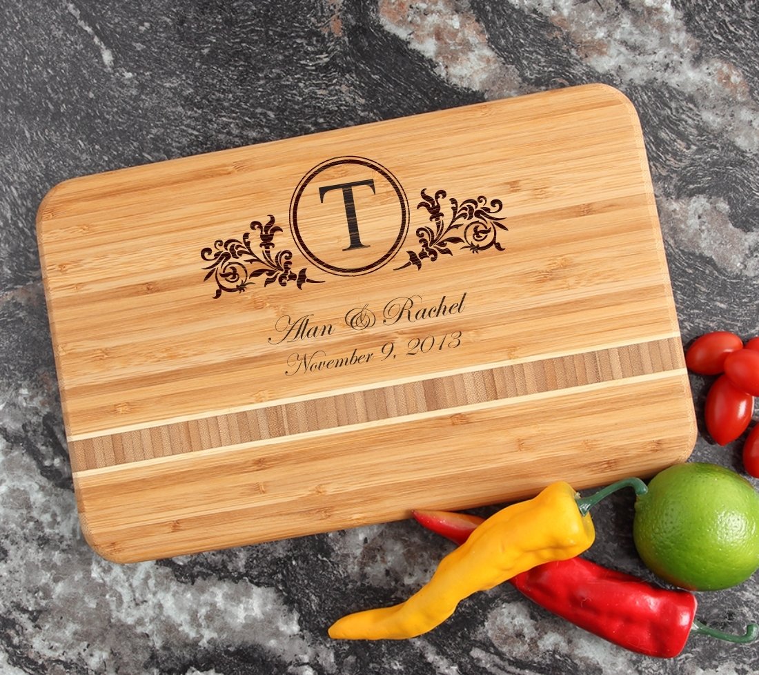 Personalized Bamboo Cutting Board Engraved 12 x 8 DESIGN 15