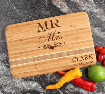 Personalized Bamboo Cutting Board Engraved 12 x 8 DESIGN 21